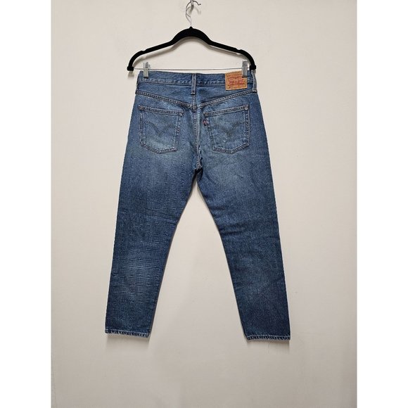 Levi Strauss Womens Tapered Button Fly Distressed Jeans Size 27 - Picture 2 of 9